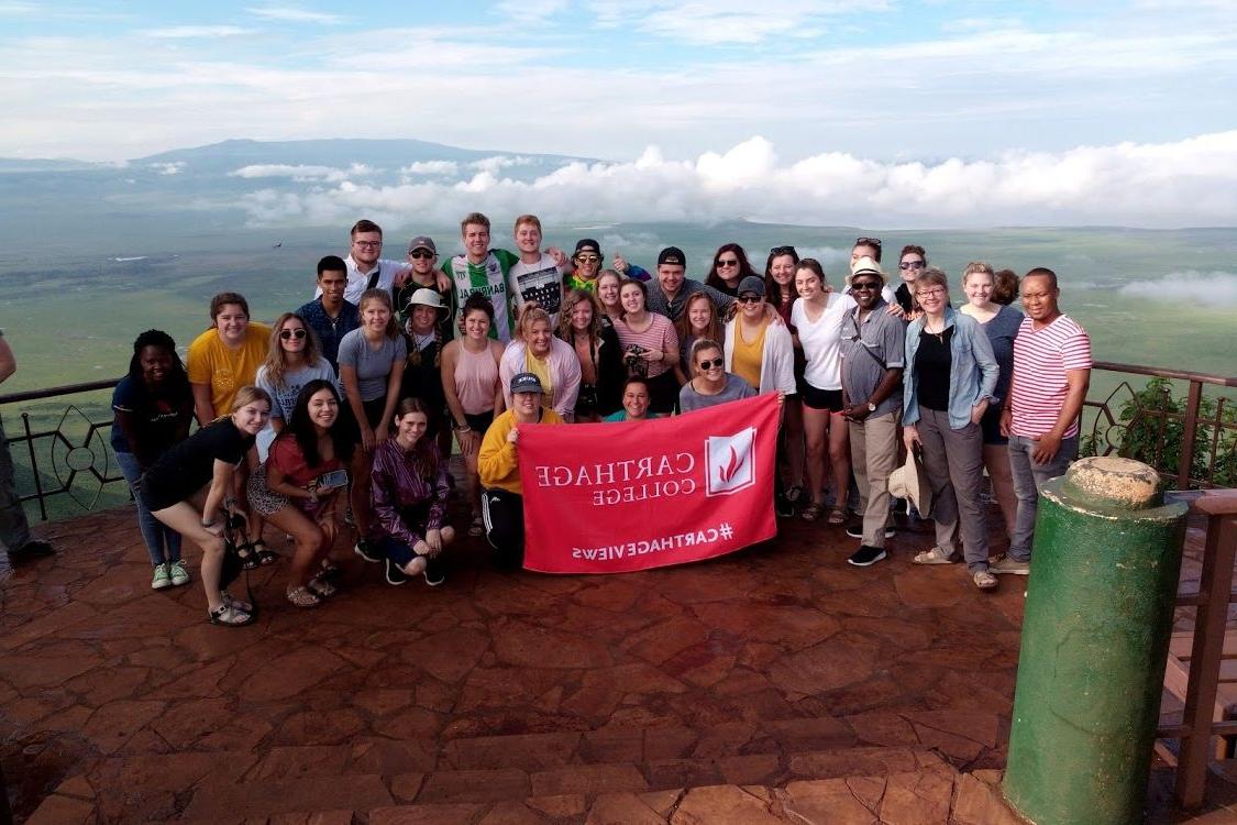 Carthage students on a J-Term study tour in Tanzania.